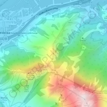 婆髻山 topographic map, elevation, terrain