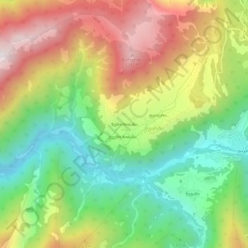 Zemo Chobani topographic map, elevation, terrain