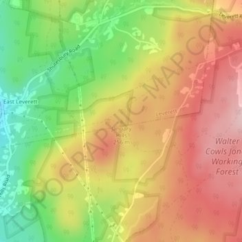 January Hills topographic map, elevation, terrain