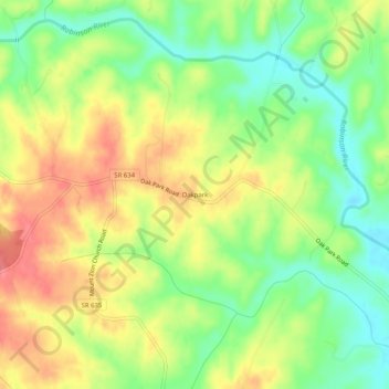 Oakpark topographic map, elevation, terrain