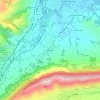 Bagnoli topographic map, elevation, terrain