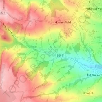 Millthorpe topographic map, elevation, terrain