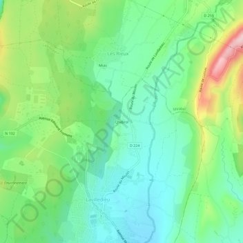Chabrol topographic map, elevation, terrain