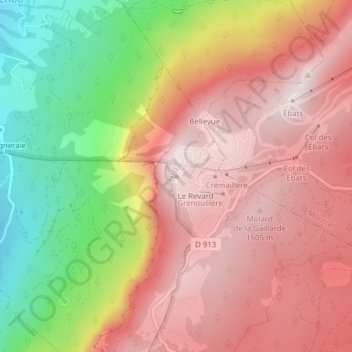 Mont Revard topographic map, elevation, terrain