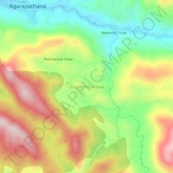 Bopaththalawa topographic map, elevation, terrain