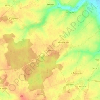 La Barboute topographic map, elevation, terrain