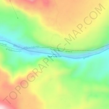 Upper Yeywa Dam topographic map, elevation, terrain
