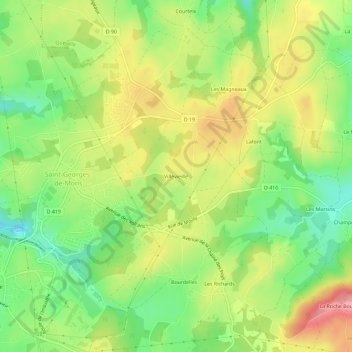 Villevieille topographic map, elevation, terrain