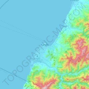 Batoumi topographic map, elevation, terrain