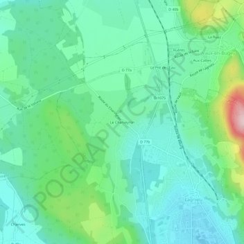 Le Charveyron topographic map, elevation, terrain