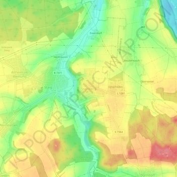 Steinberg topographic map, elevation, terrain