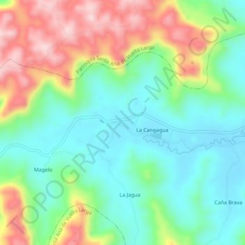 La Cangagua topographic map, elevation, terrain