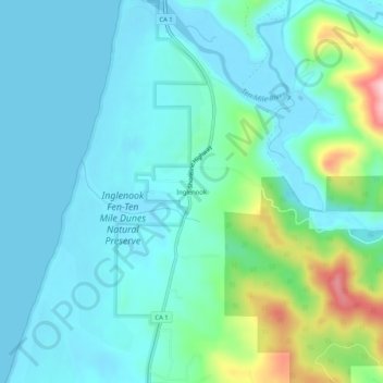 Inglenook topographic map, elevation, terrain