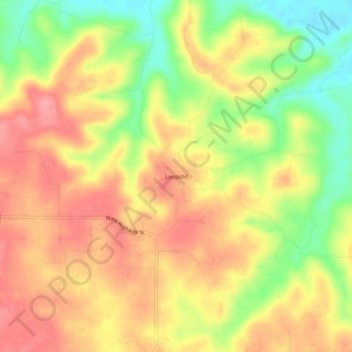 Leopold topographic map, elevation, terrain