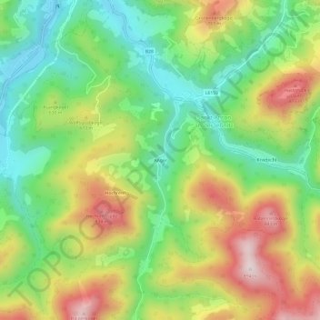 Anger topographic map, elevation, terrain