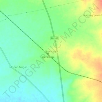 Vijay Nagar topographic map, elevation, terrain