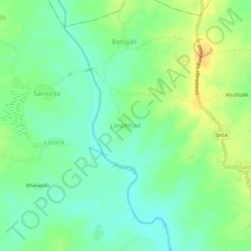 Limchhod topographic map, elevation, terrain