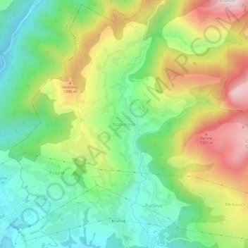 Nahorevo topographic map, elevation, terrain