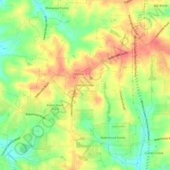 Vienna Forest topographic map, elevation, terrain