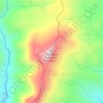 Table Rock Mountain topographic map, elevation, terrain