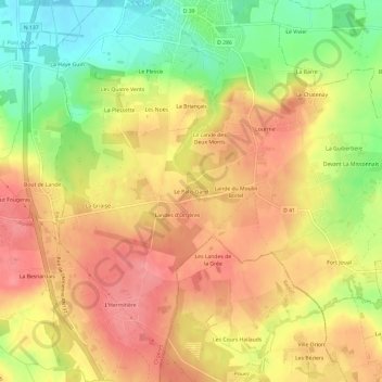 Le Patis Garel topographic map, elevation, terrain