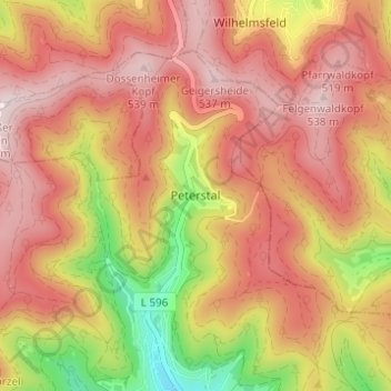 Peterstal topographic map, elevation, terrain