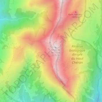 Les Gorges topographic map, elevation, terrain