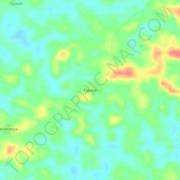 Ngwee topographic map, elevation, terrain