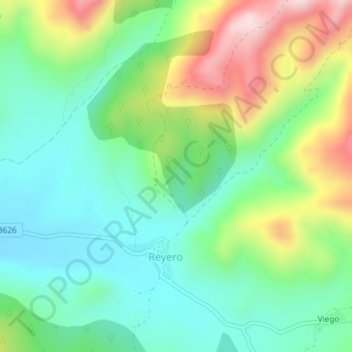 Cofiño topographic map, elevation, terrain