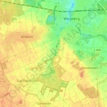 Watern topographic map, elevation, terrain