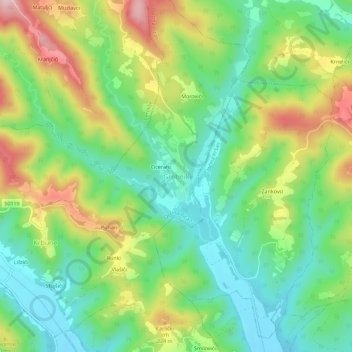 Grobnik topographic map, elevation, terrain