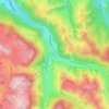 Moieciu de Sus topographic map, elevation, terrain