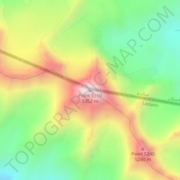 Point 5350 topographic map, elevation, terrain