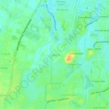 Cijantra topographic map, elevation, terrain