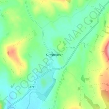 Kirkgunzeon topographic map, elevation, terrain
