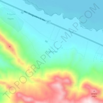 Azafranal topographic map, elevation, terrain