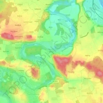 Niesgau topographic map, elevation, terrain