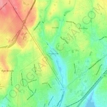 Pemberwick topographic map, elevation, terrain