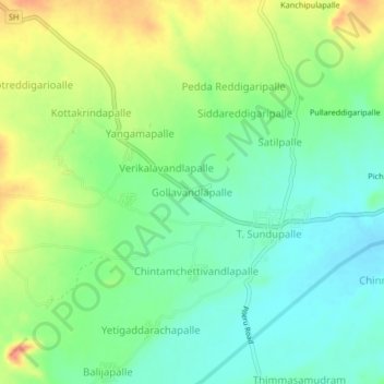Gollavandlapalle topographic map, elevation, terrain