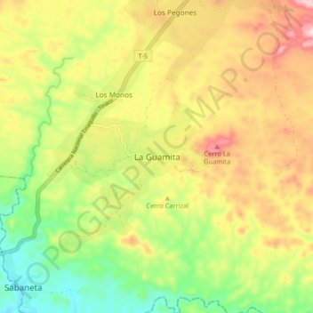 La Guamita topographic map, elevation, terrain