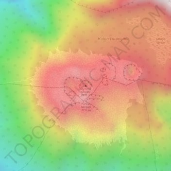 Mount Marapi topographic map, elevation, terrain