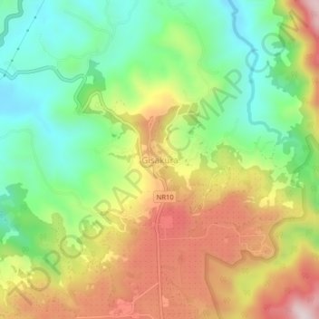 Gisakura topographic map, elevation, terrain