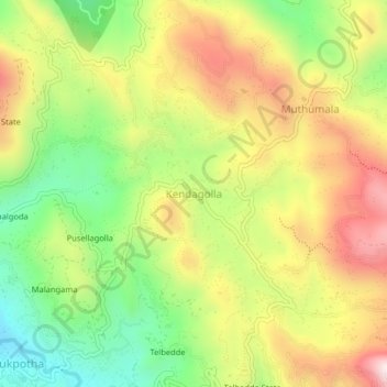 Kendagolla topographic map, elevation, terrain