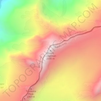 Mount Loughnan topographic map, elevation, terrain