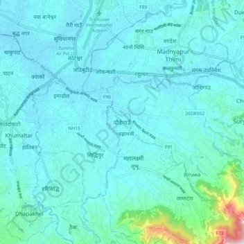 Phaudegau topographic map, elevation, terrain