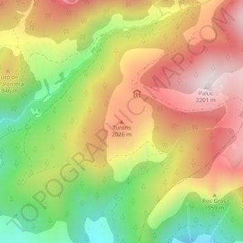 Turons topographic map, elevation, terrain