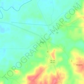 Pinola topographic map, elevation, terrain