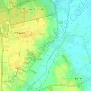 Bronneger topographic map, elevation, terrain