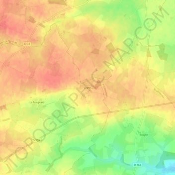 Ligné topographic map, elevation, terrain