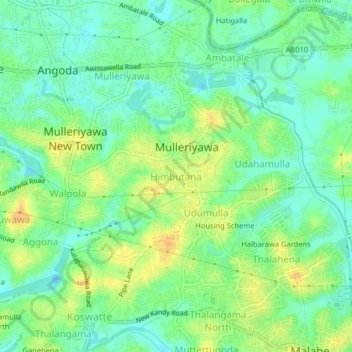 Himbutana topographic map, elevation, terrain